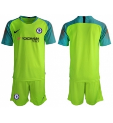 Chelsea Blank Shiny Green Goalkeeper Soccer Club Jersey
