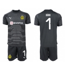Dortmund #1 Burki Black Goalkeeper Soccer Club Jersey