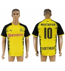 Dortmund #10 Mkhitaryan Yellow Soccer Club Jersey