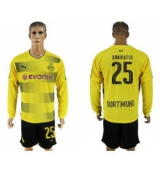 Dortmund #25 Sokratis Home Long Sleeves Soccer Club Jersey