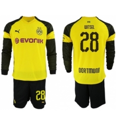 Dortmund #28 Witsel Home Long Sleeves Soccer Club Jersey