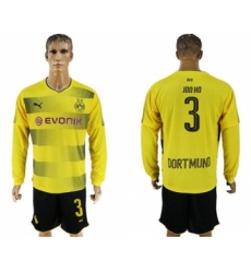Dortmund #3 Joo Ho Home Long Sleeves Soccer Club Jersey