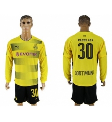 Dortmund #30 Passlack Home Long Sleeves Soccer Club Jersey