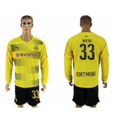 Dortmund #33 Weigl Home Long Sleeves Soccer Club Jersey