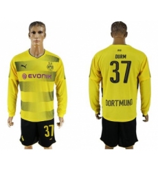 Dortmund #37 Durm Home Long Sleeves Soccer Club Jersey