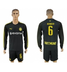 Dortmund #6 Bender Away Long Sleeves Soccer Club Jersey