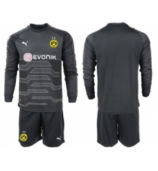 Dortmund Blank Black Goalkeeper Long Sleeves Soccer Club Jersey