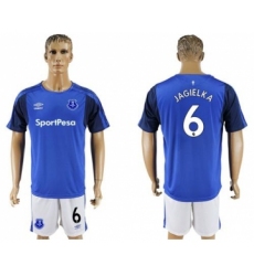 Everton #6 Jagielka Home Soccer Club Jersey