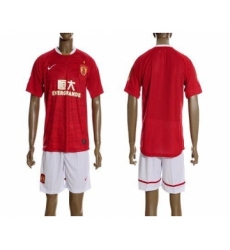 Guangzhou Evergrande Blank 2012 2013 Red Home Soccer Club Jersey