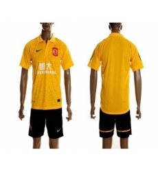 Guangzhou Evergrande Blank 2012 2013 Yellow Away Soccer Club Jersey