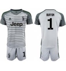 Juventus #1 Buffon Grey Goalkeeper Soccer Club Jersey
