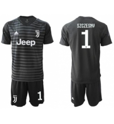 Juventus #1 Szczesny Black Goalkeeper Soccer Club Jersey