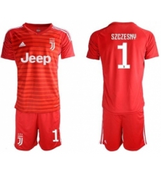 Juventus #1 Szczesny Red Goalkeeper Soccer Club Jersey