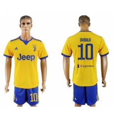 Juventus #10 Dybala Yellow Soccer Club Jersey