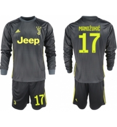 Juventus #17 Mandzukic Third Long Sleeves Soccer Club Jersey