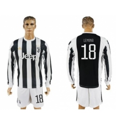 Juventus #18 Lemina Home Long Sleeves Soccer Club Jersey