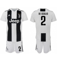 Juventus #2 De Sciglio Home Soccer Club Jersey