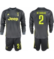 Juventus #2 De Sciglio Third Long Sleeves Soccer Club Jersey