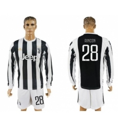 Juventus #28 Rincon Home Long Sleeves Soccer Club Jersey