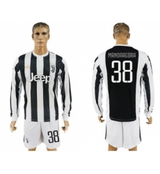 Juventus #38 Mandragora Home Long Sleeves Soccer Club Jersey