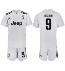 Juventus #9 Higuain White Soccer Club Jersey