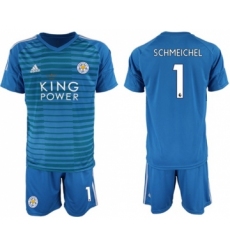 Leicester City #1 Schmeichel Blue Goalkeeper Soccer Club Jersey