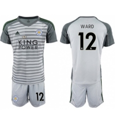Leicester City #12 Ward Grey Goalkeeper Soccer Club Jersey