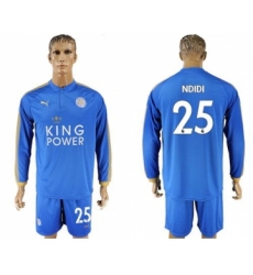 Leicester City #25 Ndidi Home Long Sleeves Soccer Club Jersey