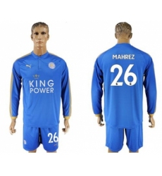 Leicester City #26 Mahrez Home Long Sleeves Soccer Club Jersey