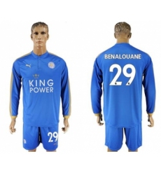Leicester City #29 Benalouane Home Long Sleeves Soccer Club Jersey