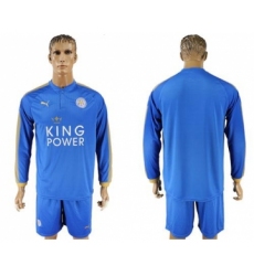 Leicester City Blank Home Long Sleeves Soccer Club Jersey