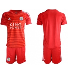 Leicester City Blank Red Goalkeeper Soccer Club Jersey