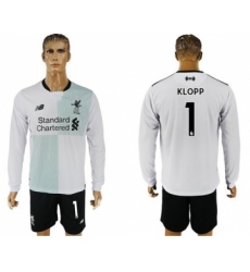 Liverpool #1 Klopp Away Long Sleeves Soccer Club Jersey