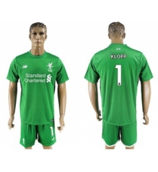 Liverpool #1 Klopp Green Goalkeeper Soccer Club Jersey