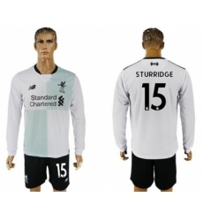Liverpool #15 Sturridge Away Long Sleeves Soccer Club Jersey