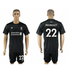 Liverpool #22 Mignolet Black Goalkeeper Soccer Club Jersey