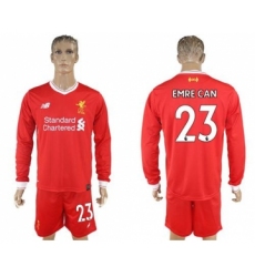 Liverpool #23 Emre Can Home Long Sleeves Soccer Club Jersey