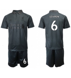 Liverpool #6 Lovren Black Soccer Club Jersey