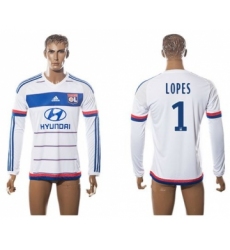 Lyon #1 Lopes Home Long Sleeves Soccer Club Jersey