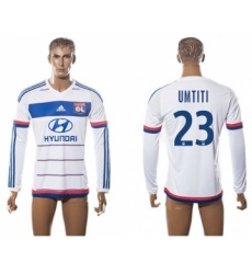 Lyon #23 Umtiti Home Long Sleeves Soccer Club Jersey