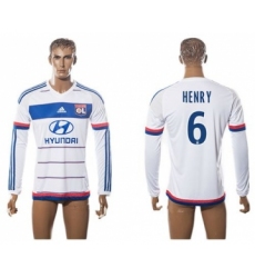 Lyon #6 Henry Home Long Sleeves Soccer Club Jersey