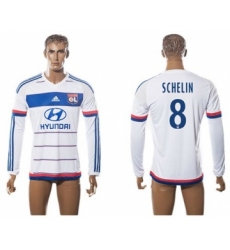 Lyon #8 Schelin Home Long Sleeves Soccer Club Jersey