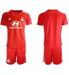 Lyon Blank Red Goalkeeper Soccer Club Jersey