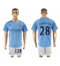 Manchester City #28 Denayer Home Soccer Club Jersey