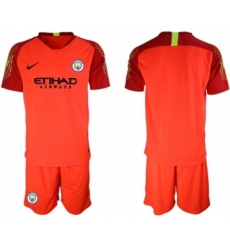 Manchester City Blank Red Goalkeeper Soccer Club Jersey