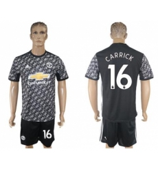 Manchester United #16 Carrick Black Soccer Club Jersey