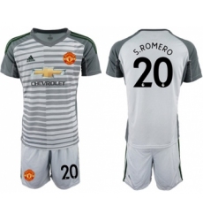 Manchester United #20 S.Romero Grey Goalkeeper Soccer Club Jersey