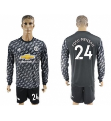 Manchester United #24 Fosu-Mensah Black Long Sleeves Soccer Club Jersey