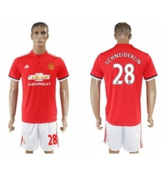 Manchester United #28 Schneiderlin Red Home Soccer Club Jersey