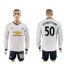 Manchester United #50 Johnstone Sec Away Long Sleeves Soccer Club Jersey